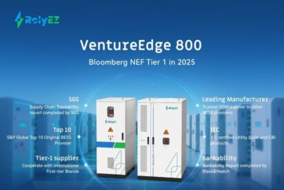 RelyEZ lanza VentureEdge 800, su nuevo sistema de almacenamiento energético de 800 V para Europa