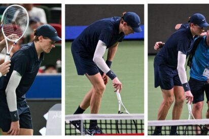 Sinner sufre calambres en Shanghái.