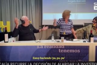 Una tertuliana de la SER se larga  directo cuando el 'gallina' Aroca se pone a cacarear